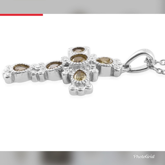 Karis Sim Yellow Diamond Cross Pendant Necklace - Picture 6 of 10